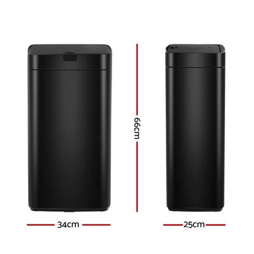 Devanti 45L Motion Sensor Bin Rubbish Automatic Black - RnR Galore