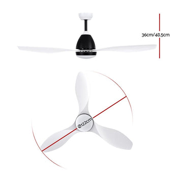 Devanti 48'' Ceiling Fan DC Motor w/Light w/Remote - White - RnR Galore