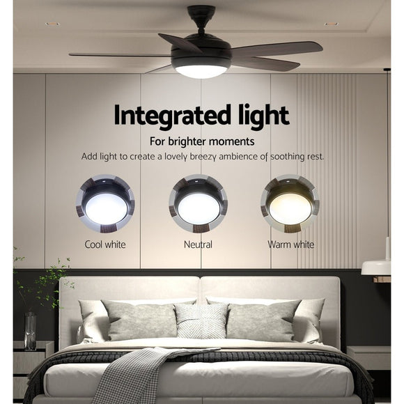 Devanti 52'' Ceiling Fan AC Motor 5 Blades w/Light - Dark Wood - RnR Galore