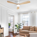 Devanti 52'' Ceiling Fan AC Motor LED Light Remote - Light Wood - RnR Galore