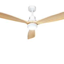 Devanti 52'' Ceiling Fan AC Motor LED Light Remote - Light Wood - RnR Galore