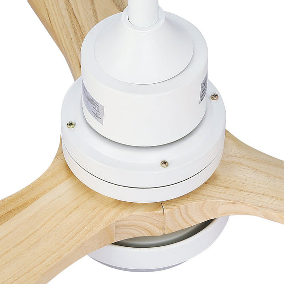 Devanti 52'' Ceiling Fan AC Motor LED Light Remote - Light Wood - RnR Galore