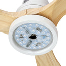 Devanti 52'' Ceiling Fan AC Motor LED Light Remote - Light Wood - RnR Galore