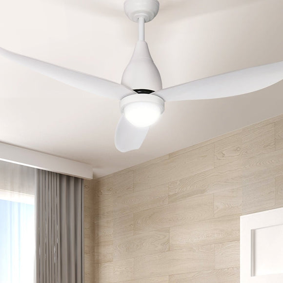Devanti 52'' Ceiling Fan DC Motor LED Light Remote Control - White - RnR Galore