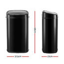 Devanti 58L Motion Sensor Bin Rubbish Automatic Black - RnR Galore