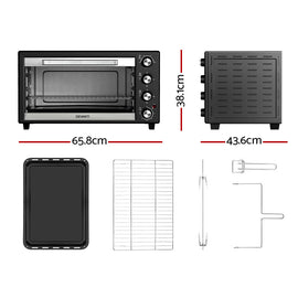 Devanti 60L Convection Oven Electric Fryer Ovens 2000W - RnR Galore