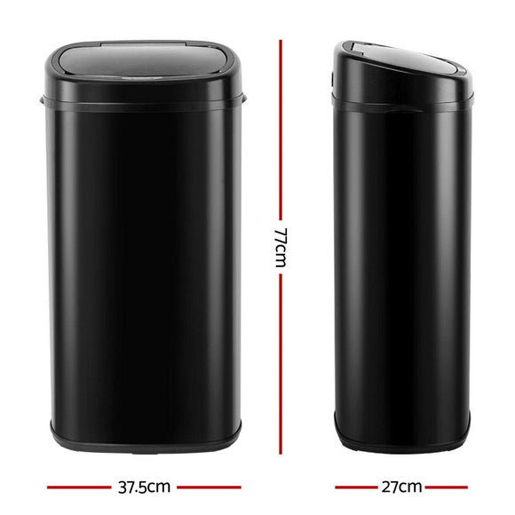 Devanti 68L Motion Sensor Bin Rubbish Automatic Black - RnR Galore