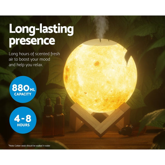 Devanti Aroma Diffuser Aromatherapy Moon Lamp 880ml - RnR Galore