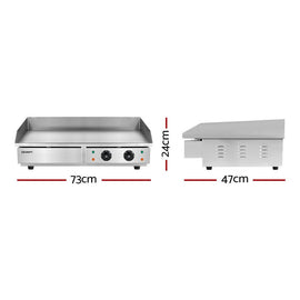 Devanti Commercial Electric Griddle 73cm BBQ Grill Plate 4400W - RnR Galore