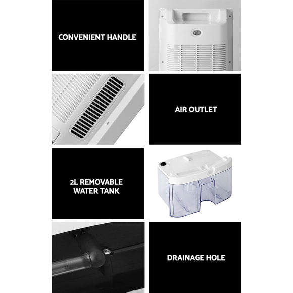 Devanti Dehumidifier 2L Air Purifier White - RnR Galore