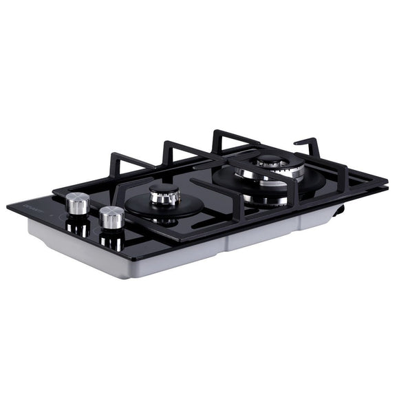 Devanti Gas Cooktop 30cm 2 Burner Black - RnR Galore