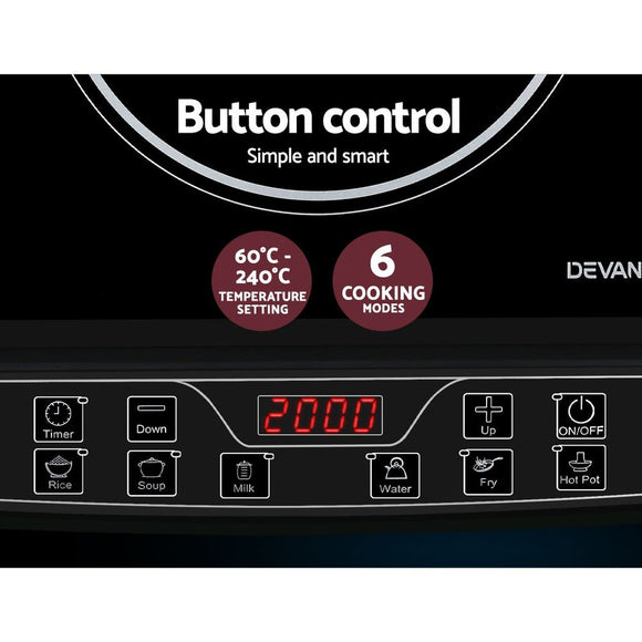 Devanti Induction Cooktop 30cm Portable Cooker - RnR Galore