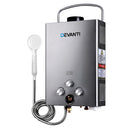Devanti Portable Gas Water Heater 8L/Min With Pump LPG System Grey - RnR Galore