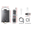 Devanti Portable Gas Water Heater 8L/Min With Pump LPG System Grey - RnR Galore