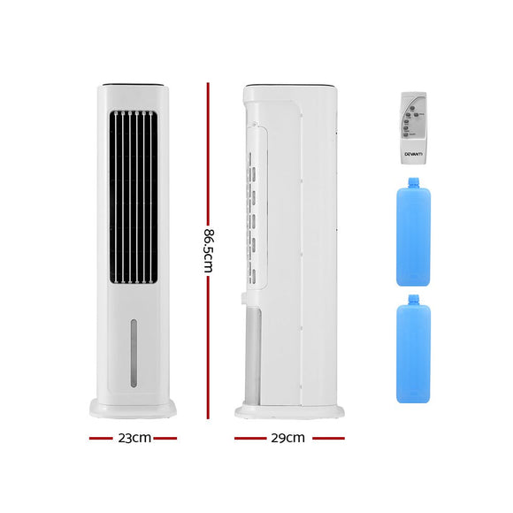 Devanti Tower Evaporative Air Cooler Conditioner Portable Cool Fan Humidifier 6L - RnR Galore