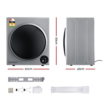 Devanti Tumble Dryer 5kg Fully Auto Silver - RnR Galore