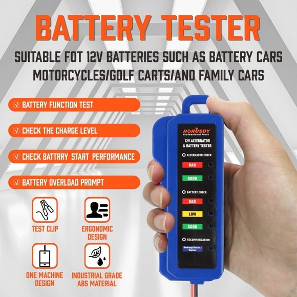 Digital 12V Alternator Battery Tester Car Load Tester Automotive Voltage Check - RnR Galore
