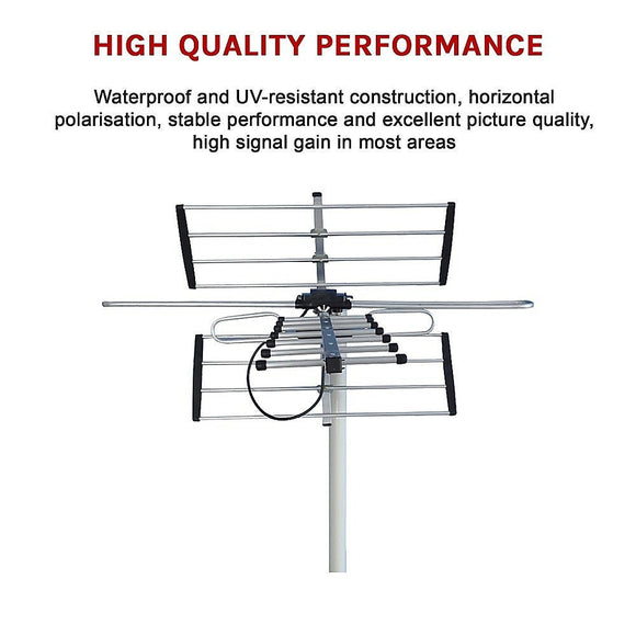 Digital TV Outdoor Antenna Aerial UHF VHF FM Signal Booster HD - RnR Galore
