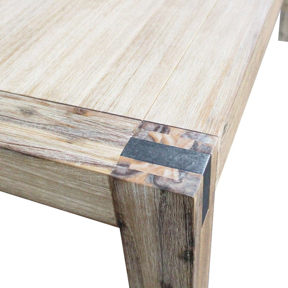 Dining Table 180cm Medium Size with Solid Acacia Wooden Base in Oak Colour - RnR Galore
