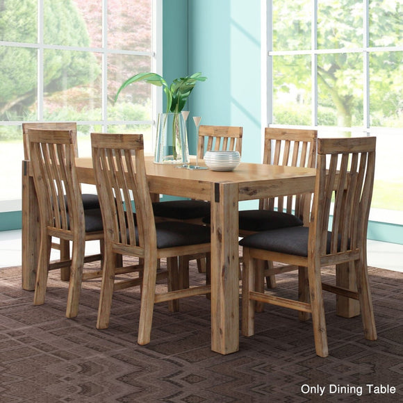 Dining Table 180cm Medium Size with Solid Acacia Wooden Base in Oak Colour - RnR Galore