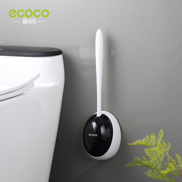 Ecoco Silicone Water Drop Toilet Brush Holder Set Wall - Mounted Cleaning Brush Tool Grey - RnR Galore