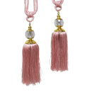 Elizabeth Pair of Curtain Tassel Rope Ties Pink/Gold - RnR Galore