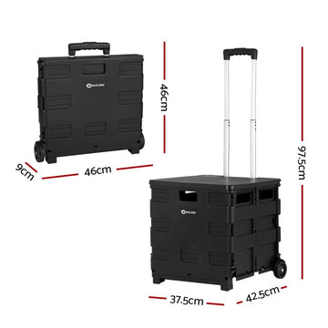 Emajin Foldable Shopping Cart Trolley Grocery Basket Rolling Wheel Portable 35KG - RnR Galore