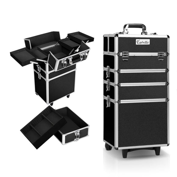 Embellir 7 in 1 Portable Cosmetic Beauty Makeup Trolley - Black - RnR Galore