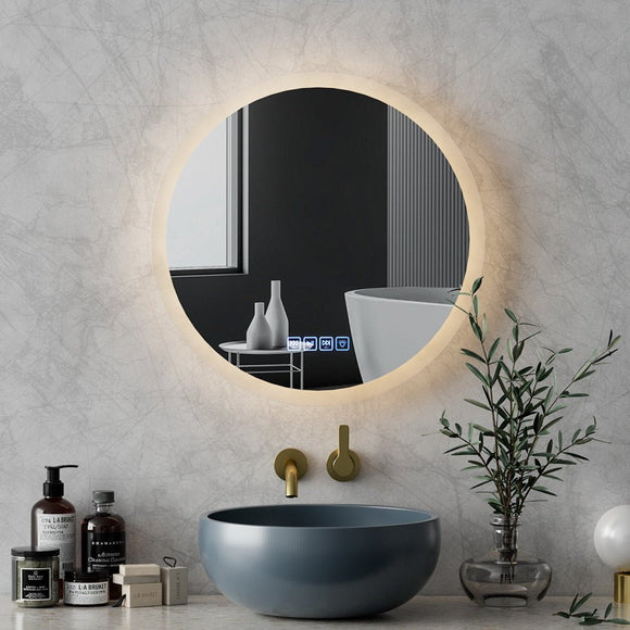 Embellir Bluetooth LED Wall Mirror With Light 50CM Bathroom Decor Round Mirrors - RnR Galore
