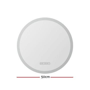 Embellir Bluetooth LED Wall Mirror With Light 50CM Bathroom Decor Round Mirrors - RnR Galore