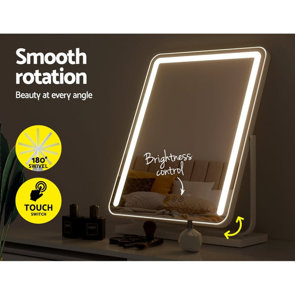 Embellir Makeup Mirror 40x50cm Hollywood Vanity with LED Light Strip Rotation - RnR Galore
