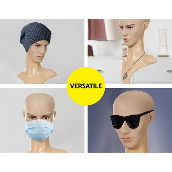 Embellir Male Mannequin Head Dummy Model Display Shop Stand Professional Use - RnR Galore