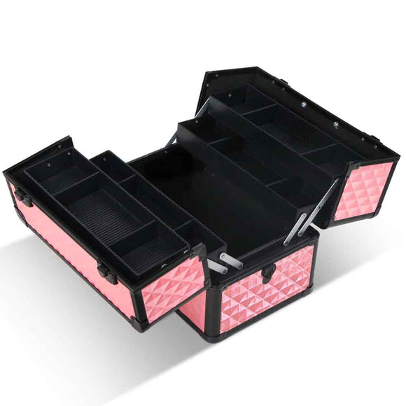 Embellir Portable Cosmetic Beauty Makeup Case - Diamond Pink - RnR Galore