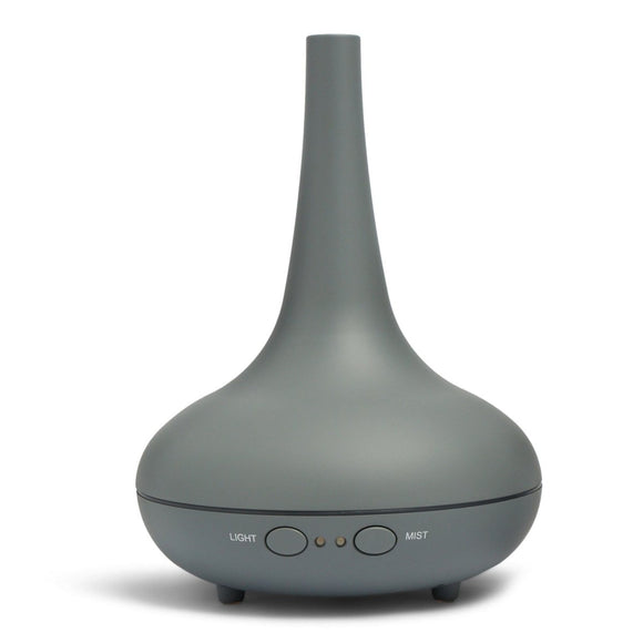 Essential Oil Diffuser Ultrasonic Humidifier Aromatherapy LED Light 200ML 3 Oils - Matte Grey - RnR Galore
