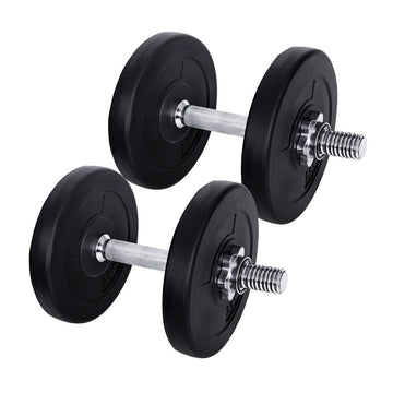 Everfit 15kg Dumbbell Set Weight Plates Dumbbells Lifting Bench - RnR Galore
