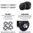 Everfit 15kg Dumbbell Set Weight Plates Dumbbells Lifting Bench - RnR Galore