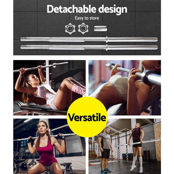 Everfit 168CM 5.5FT Barbell Bar Fitness Weight Plates Dumbbells Row - RnR Galore