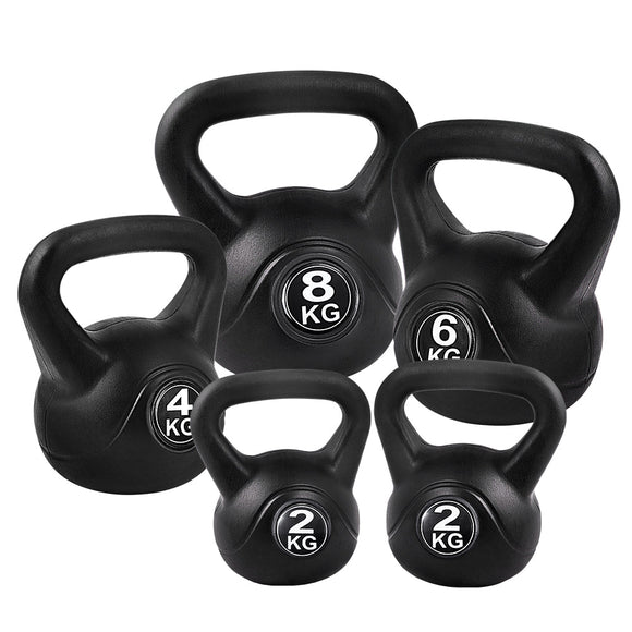 Everfit 22kg Kettlebell Set Weight Lifting Kettlebells Bench Dumbbells Gym Home - RnR Galore