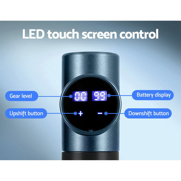 Everfit 30 Speed Massage Gun 4 Heads Vibration Muscle Massager Chargeable Blue - RnR Galore
