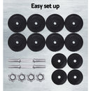 Everfit 30kg Dumbbell Set Weight Plates Dumbbells Lifting Bench - RnR Galore