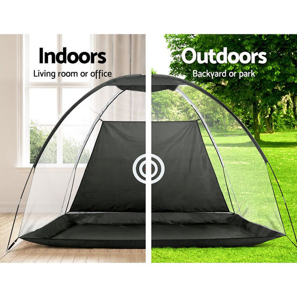 Everfit 3M Golf Practice Net Portable Training Aid Driving Target Tent Black - RnR Galore