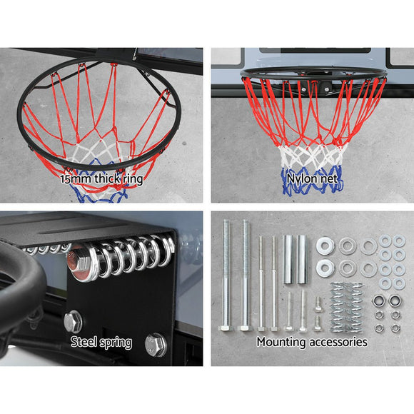 Everfit 45" Basketball Hoop Backboard Wall Mounted Ring Net Sports Pro System - RnR Galore