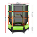 Everfit 4.5FT Trampoline for Kids Trampoline w/ Enclosure Safety Net Rebounder Gift Green - RnR Galore