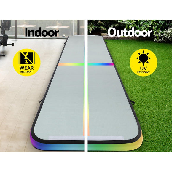 Everfit 5M Air Track Gymnastics Tumbling Exercise Mat W/ Pump Inflatable Colour - RnR Galore