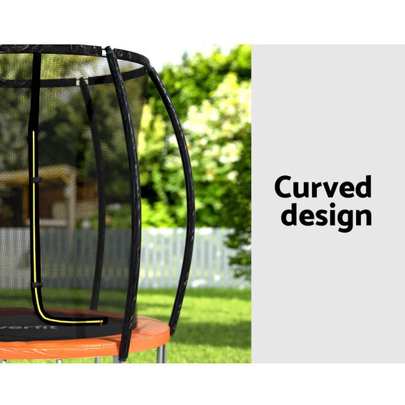 Everfit 6FT Trampoline for Kids w/ Ladder Trampoline Enclosure Safety Net Rebounder Orange - RnR Galore