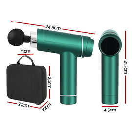 Everfit Massage Gun 30 Speed 6 Heads Vibration Muscle Massager Chargeable Green - RnR Galore