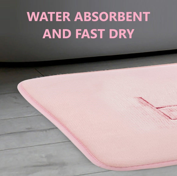 Extra Thick Memory Foam & Super Comfort Bath Rug Mat for Bathroom (60 x 40 cm, Pink) - RnR Galore