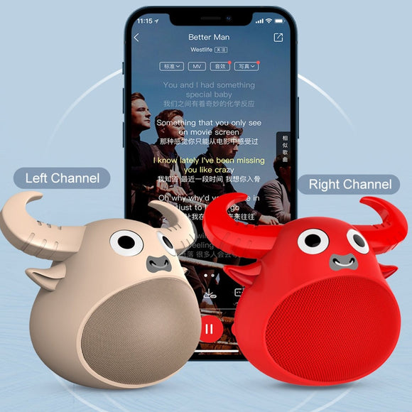 Fitsmart Bluetooth Animal Face Speaker Portable Wireless Stereo Sound - Khaki - RnR Galore