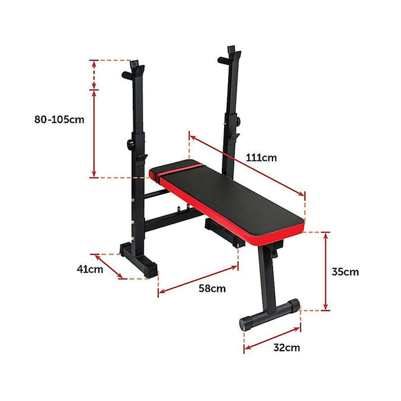 Folding Flat Weight Lifting Bench Body Workout Exercise Machine Home Fitness - RnR Galore