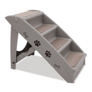Furtastic Foldable Pet Stairs in Grey - 50cm Dog Ladder Cat Ramp with Non - Slip Mat for Indoor and Outdoor Use - RnR Galore